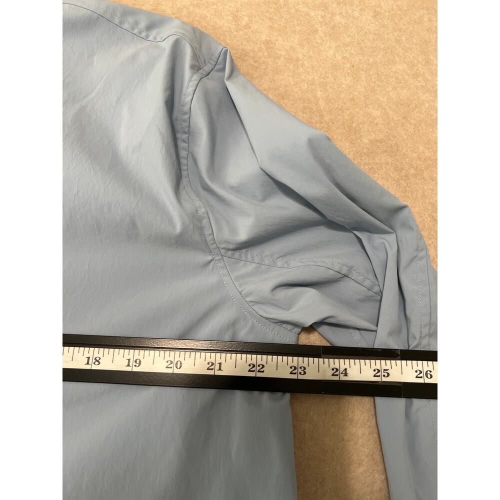 NWT Athleta, Oversized Performance Poplin Top Button Up Shirt Medium Heron Blue - Picture 4 of 12